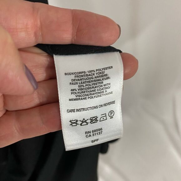 NWOT DKNYC Black Dress with Leather Accents - Picture 6 of 7